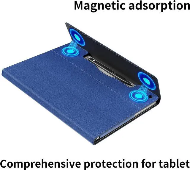 Alt view image 5 of 7 - BONAEVER Cover Case for Microsoft Surface Pro 12 2-in-1 Laptop/Tablet (2025) Protective Bag Sleeve (Model 2110) PU Shell Accessories Multi-Angle Kickstand Blue