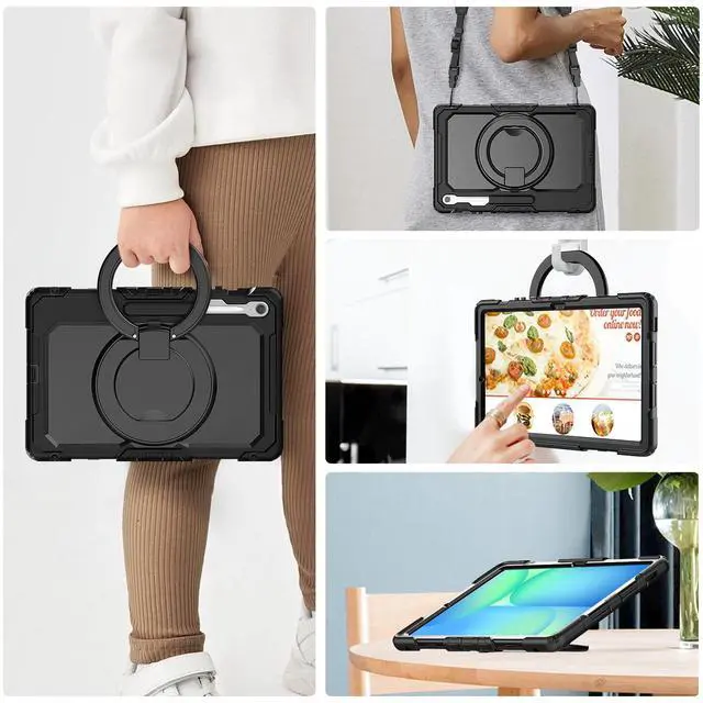 Alt view image 5 of 7 - BONAEVER Case for Samsung Galaxy Tab S10 FE+ / Galaxy Tab S10 FE Plus 5G 13.1 inch 2025 Protective Cover with Screen Protector Pen Holder Hand/Shoulder Strap