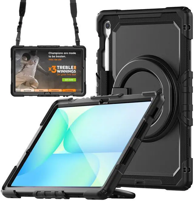 Main image of BONAEVER Case for Samsung Galaxy Tab S10 FE+ / Galaxy Tab S10 FE Plus 5G 13.1 inch 2025 Protective Cover with Screen Protector Pen Holder Hand/Shoulder Strap