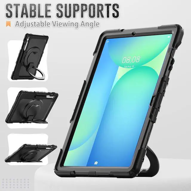 Alt view image 4 of 7 - BONAEVER Case for Samsung Galaxy Tab S10 FE+ / Galaxy Tab S10 FE Plus 5G 13.1 inch 2025 Protective Cover with Screen Protector Pen Holder Hand/Shoulder Strap