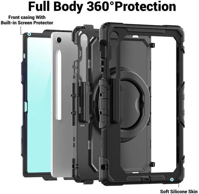 Alt view image 7 of 7 - BONAEVER Case for Samsung Galaxy Tab S10 FE+ / Galaxy Tab S10 FE Plus 5G 13.1 inch 2025 Protective Cover with Screen Protector Pen Holder Hand/Shoulder Strap