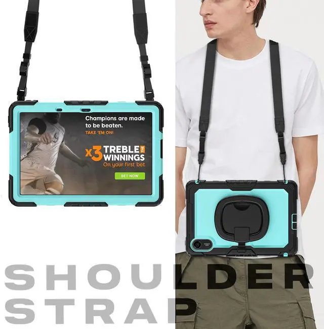 Alt view image 7 of 7 - BONAEVER Case for Xiaomi Redmi Pad 2 11 inch 2025 Protective Cover with Screen Protector Pen Holder Hand/Shoulder Strap Light Blue