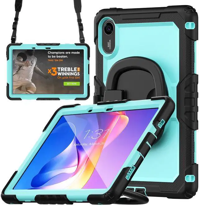 Main image of BONAEVER Case for Xiaomi Redmi Pad 2 11 inch 2025 Protective Cover with Screen Protector Pen Holder Hand/Shoulder Strap Light Blue