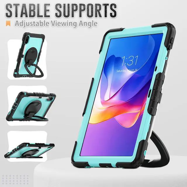 Alt view image 4 of 7 - BONAEVER Case for Xiaomi Redmi Pad 2 11 inch 2025 Protective Cover with Screen Protector Pen Holder Hand/Shoulder Strap Light Blue