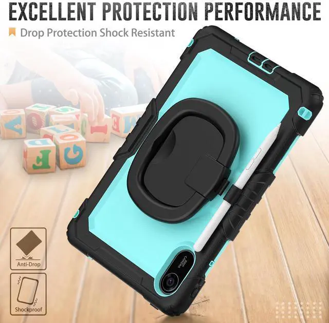 Alt view image 3 of 7 - BONAEVER Case for Xiaomi Redmi Pad 2 11 inch 2025 Protective Cover with Screen Protector Pen Holder Hand/Shoulder Strap Light Blue