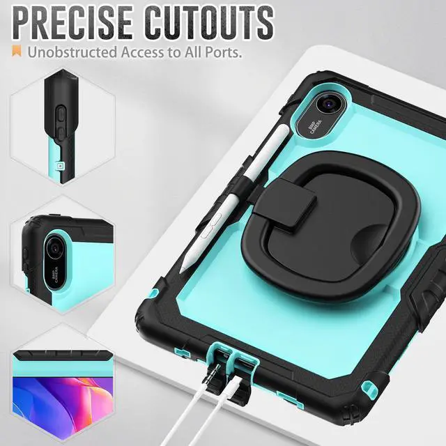 Alt view image 6 of 7 - BONAEVER Case for Xiaomi Redmi Pad 2 11 inch 2025 Protective Cover with Screen Protector Pen Holder Hand/Shoulder Strap Light Blue