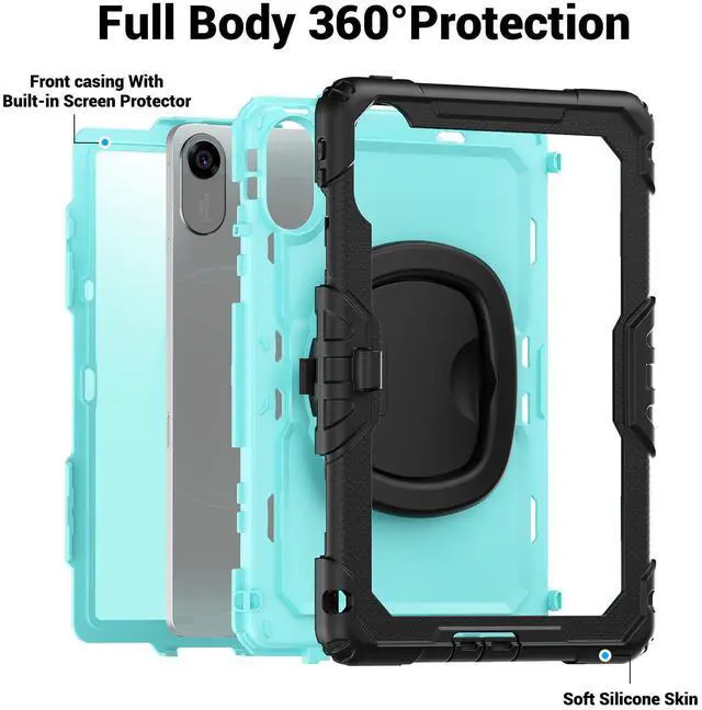 Alt view image 5 of 7 - BONAEVER Case for Xiaomi Redmi Pad 2 11 inch 2025 Protective Cover with Screen Protector Pen Holder Hand/Shoulder Strap Light Blue