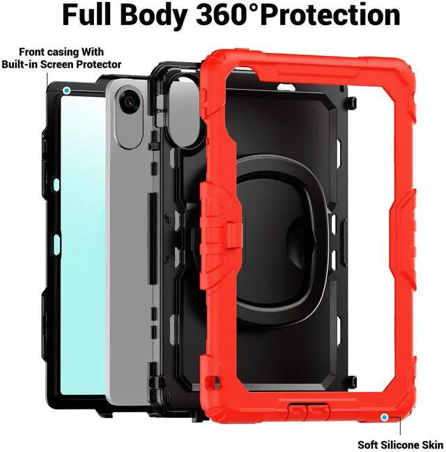 Alt view image 5 of 7 - BONAEVER Case for Xiaomi Redmi Pad 2 11 inch 2025 Protective Cover with Screen Protector Pen Holder Hand/Shoulder Strap Red