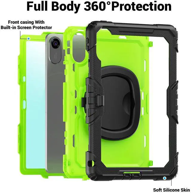 Alt view image 5 of 7 - BONAEVER Case for Xiaomi Redmi Pad 2 11 inch 2025 Protective Cover with Screen Protector Pen Holder Hand/Shoulder Strap Green