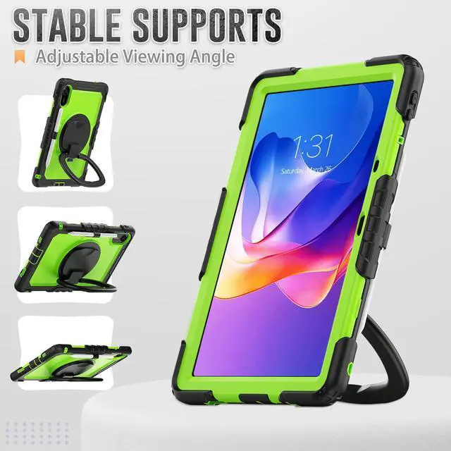 Alt view image 4 of 7 - BONAEVER Case for Xiaomi Redmi Pad 2 11 inch 2025 Protective Cover with Screen Protector Pen Holder Hand/Shoulder Strap Green