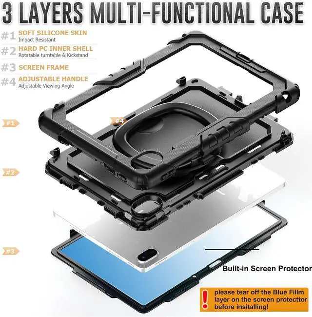 Alt view image 5 of 7 - BONAEVER Case for Huawei Matepad SE 11 inch 2024 Protective Cover with Screen Protector Pen Holder Hand/Shoulder Strap