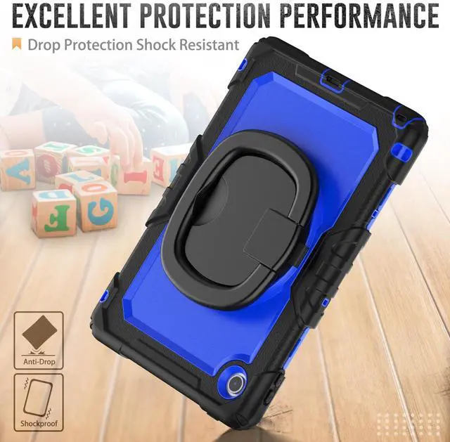 Alt view image 3 of 7 - BONAEVER Case for Lenovo Tab 10.1 inch 2025 Model TB311FU TB311XU with Screen Preotector Pencil Holder Shockproof Rugged Cover with Kickstand Hand Strap Shoulder Strap Blue