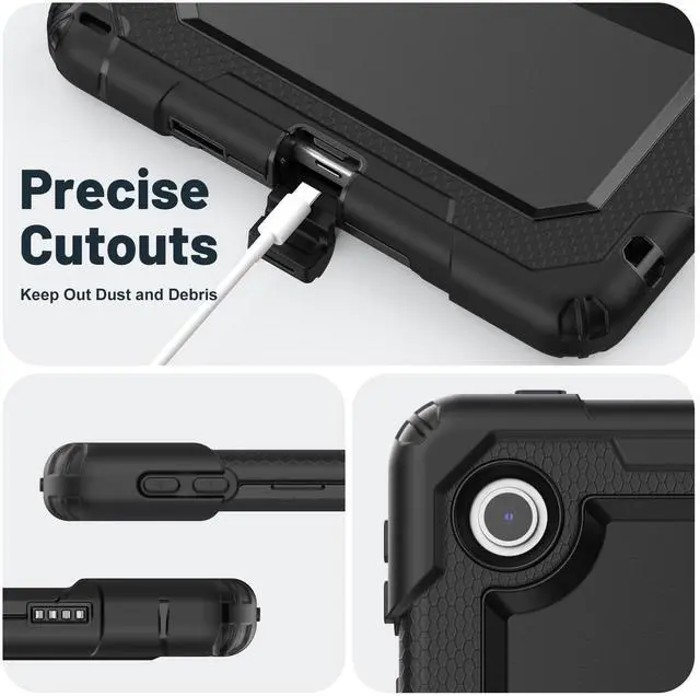 Alt view image 6 of 7 - BONAEVER Case for Lenovo Tab 10.1 inch 2025 Model TB311FU TB311XU with Shockproof Rugged Cover with Kickstand Shoulder Strap