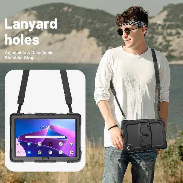 Alt view image 7 of 7 - BONAEVER Case for Lenovo Tab 10.1 inch 2025 Model TB311FU TB311XU with Shockproof Rugged Cover with Kickstand Shoulder Strap