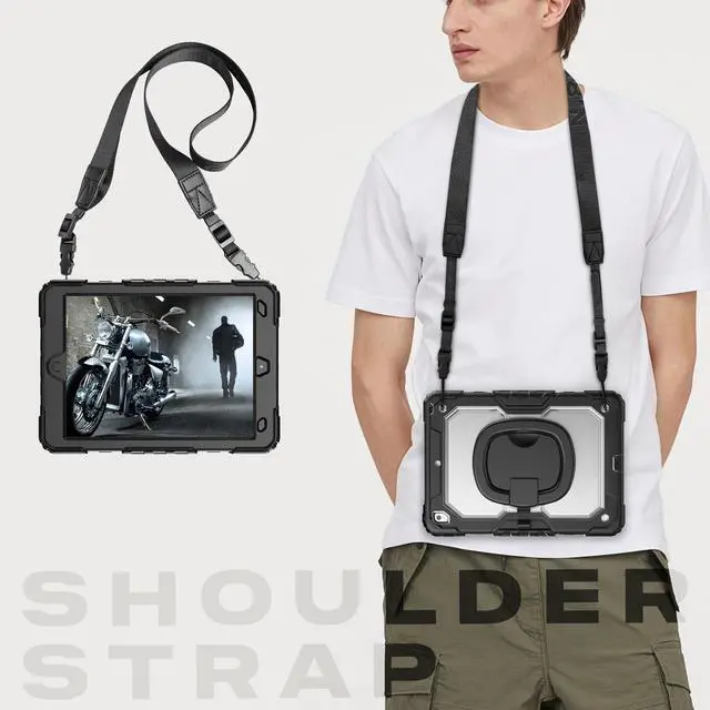 Alt view image 7 of 7 - BONAEVER Case for Samsung Galaxy Tab A9 Plus 11 inch 2023 SM-X210/X216/X218 Shockproof Protective Cover with Screen Protector Rotating Stand and /Shoulder Strap Pen Holder Stylus Pen Transparent