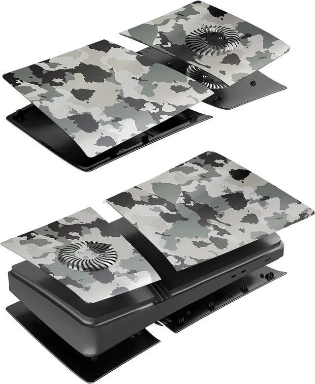 Alt view image 4 of 7 - BONAEVER FacePlates for PS5 Pro Digital Edition Face Plates with Cooling Vents ABS Anti-Scratch Dustproof Protective Shell Cover, Replacement FacePlate for Playstation 5 Pro Digital Camouflage