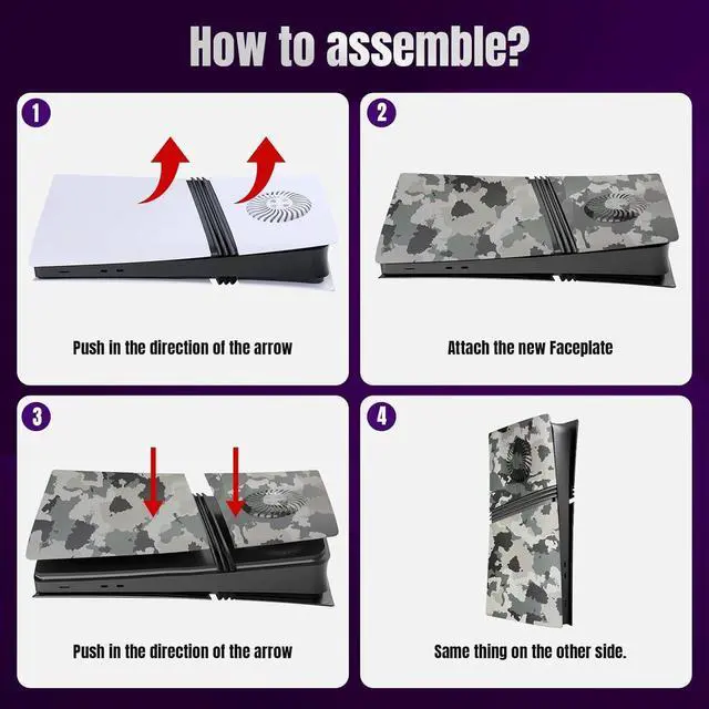 Alt view image 2 of 7 - BONAEVER FacePlates for PS5 Pro Digital Edition Face Plates with Cooling Vents ABS Anti-Scratch Dustproof Protective Shell Cover, Replacement FacePlate for Playstation 5 Pro Digital Camouflage