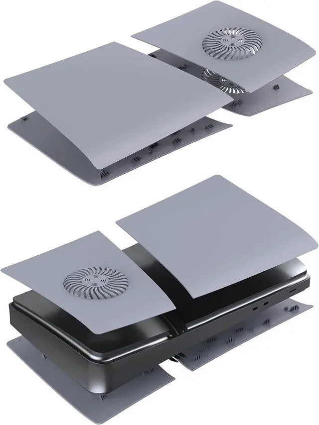 Alt view image 3 of 7 - BONAEVER FacePlates for PS5 Pro Digital Edition Face Plates with Cooling Vents ABS Anti-Scratch Dustproof Protective Shell Cover, Replacement FacePlate for Playstation 5 Pro Digital Grey