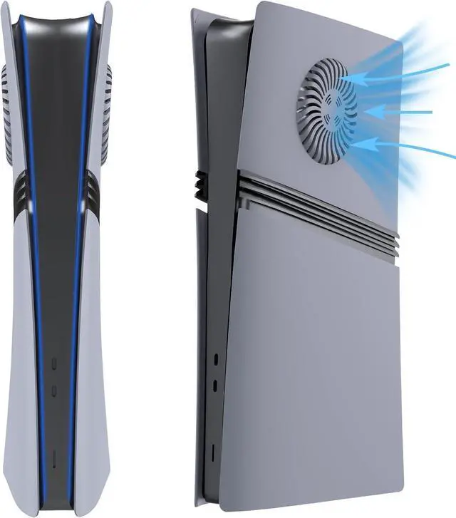 Main image of BONAEVER FacePlates for PS5 Pro Digital Edition Face Plates with Cooling Vents ABS Anti-Scratch Dustproof Protective Shell Cover, Replacement FacePlate for Playstation 5 Pro Digital Grey