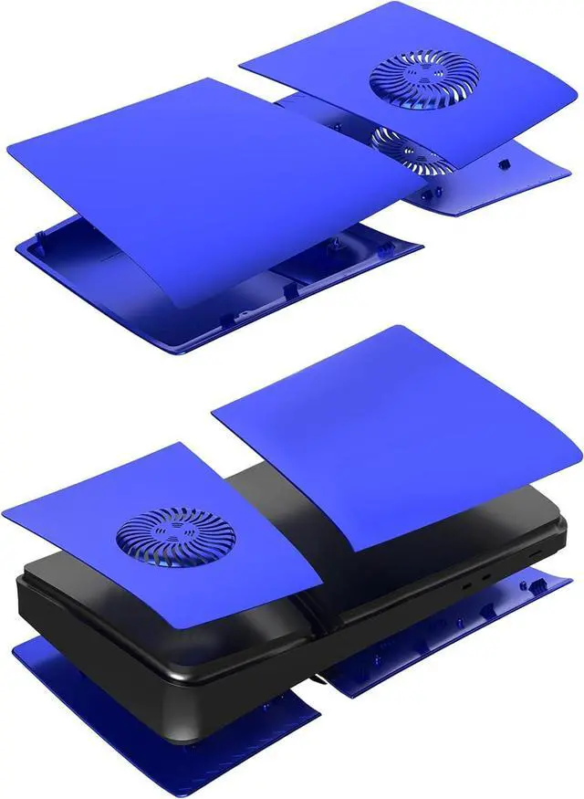 Alt view image 3 of 7 - BONAEVER FacePlates for PS5 Pro Digital Edition Face Plates with Cooling Vents ABS Anti-Scratch Dustproof Protective Shell Cover, Replacement FacePlate for Playstation 5 Pro Digital Blue