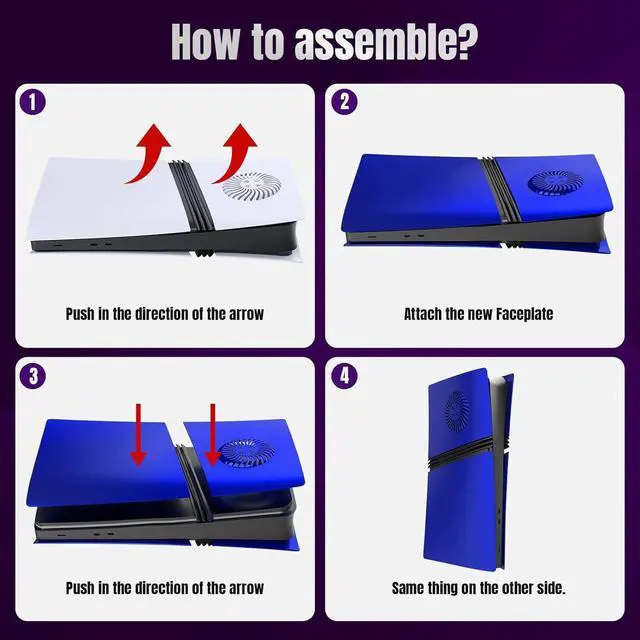 Alt view image 5 of 7 - BONAEVER FacePlates for PS5 Pro Digital Edition Face Plates with Cooling Vents ABS Anti-Scratch Dustproof Protective Shell Cover, Replacement FacePlate for Playstation 5 Pro Digital Blue