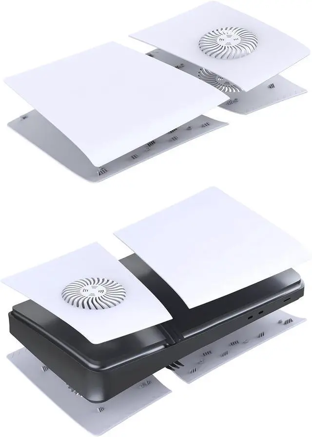 Alt view image 3 of 6 - BONAEVER FacePlates for PS5 Pro Digital Edition Face Plates with Cooling Vents ABS Anti-Scratch Dustproof Protective Shell Cover, Replacement FacePlate for Playstation 5 Pro Digital White