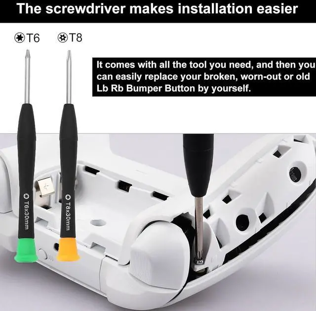 Alt view image 4 of 6 - BONAEVER Bumper Button Replacement for Xbox Series X S Controller, Shoulder Trigger Buttons Top Middle Bracket Replacement Parts for Xbox Series X S Controller