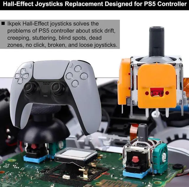 Alt view image 3 of 6 - BONAEVER 6 Pack Hall-Effect Joysticks Replacement for DualSense PS5 Controller, 3D Analog Sensor Wheel Thumb Sticks Joystick Rocker Module Replacement for PlayStation 5 Controller