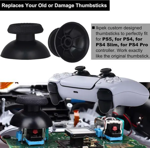 Alt view image 4 of 6 - BONAEVER 4 Pack Hall-Effect Joysticks Replacement for DualSense PS5 Controller, 3D Analog Sensor Wheel Thumb Sticks Joystick Rocker Module Replacement for PlayStation 5 Controller