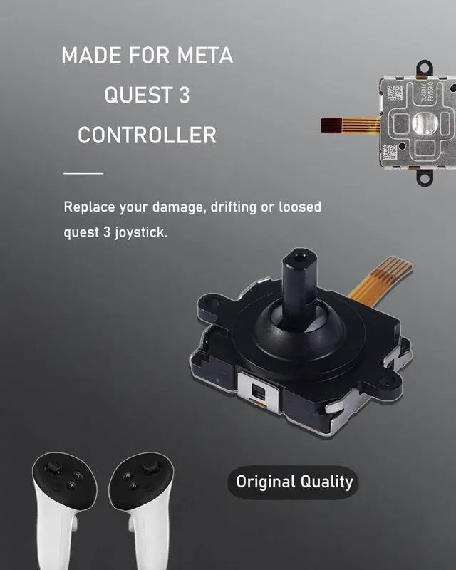 Alt view image 4 of 6 - BONAEVER 2 Pack Joystick Replacement Kit for Meta Quest 3 Controller(10 in one), Repair Kit for Oculus Quest 3 Controller, Include 4 Joysticks, 4 Thumbstick Grips, T5 Screwdriver, Tweezer, Pry Tool