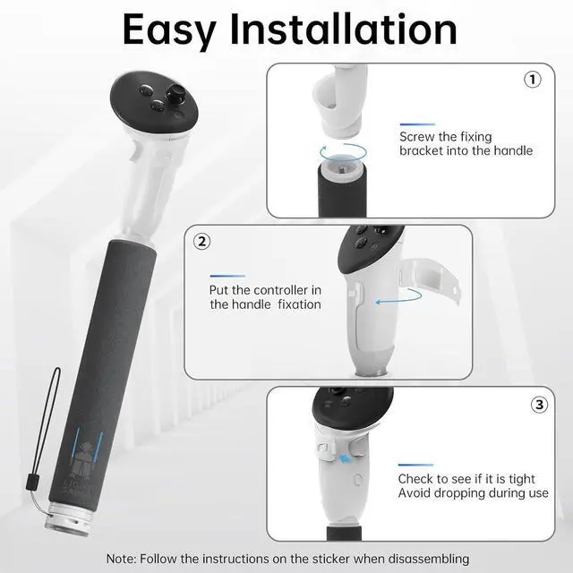 Alt view image 4 of 7 - BONAEVER 3 in 1 Handle Attachments Compatible with Meta Quest 3 / Oculus Quest 3S Controller, Beat Saber/Baseball/Golf Club/VR Gorilla Tag Long Arms Grips for Meta Quest 3/3S Accessories