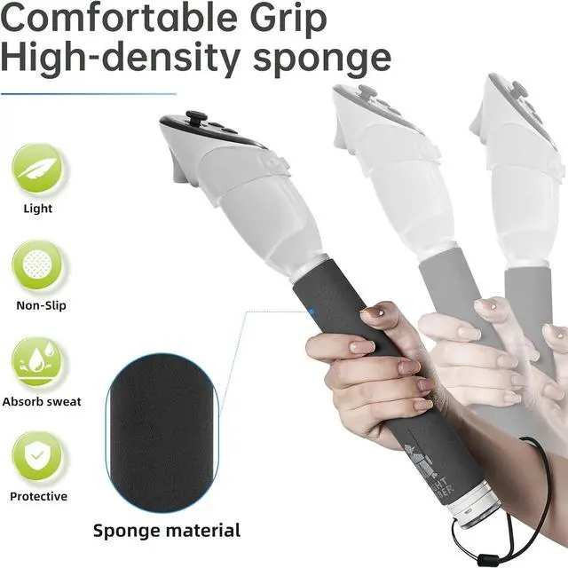 Alt view image 6 of 7 - BONAEVER 3 in 1 Handle Attachments Compatible with Meta Quest 3 / Oculus Quest 3S Controller, Beat Saber/Baseball/Golf Club/VR Gorilla Tag Long Arms Grips for Meta Quest 3/3S Accessories