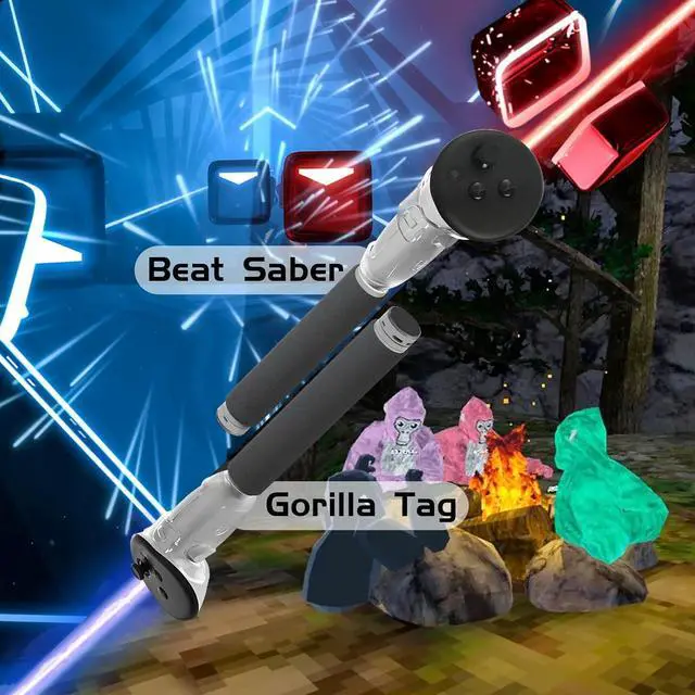 Alt view image 5 of 7 - BONAEVER 3 in 1 Handle Attachments Compatible with Meta Quest 3 / Oculus Quest 3S Controller, Beat Saber/Baseball/Golf Club/VR Gorilla Tag Long Arms Grips for Meta Quest 3/3S Accessories