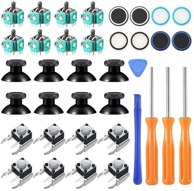 Main image of BONAEVER 37 Pcs Analog Joysticks Repair Kit Compatible with Xbox One Controllers, Include Bumper Buttons Replacement Thumbstick Hat Silicone Hat Covers with Screwdriver Parts
