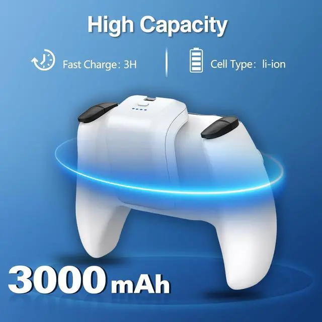 Alt view image 5 of 7 - BONAEVER 3000mAh PS5 Controller Battery Pack, Fast Charging PS5 External Battery for Sony PlayStation 5 LIP1708 PS5 DualSense CFI-ZCT1W Wireless Controller