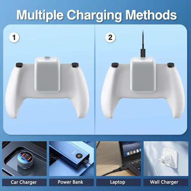 Alt view image 4 of 7 - BONAEVER 3000mAh PS5 Controller Battery Pack, Fast Charging PS5 External Battery for Sony PlayStation 5 LIP1708 PS5 DualSense CFI-ZCT1W Wireless Controller