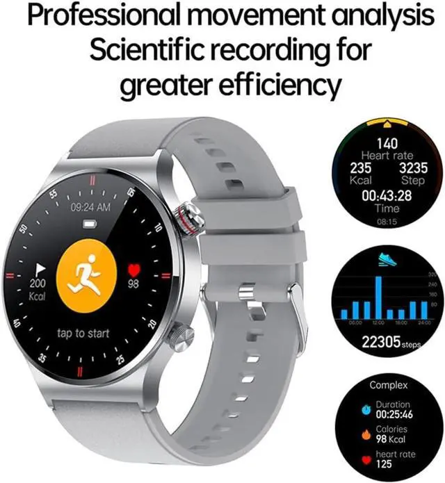 Alt view image 4 of 7 - BONAEVER Bluetooth Calls Smart Watch Men Women Heart Rate Sleep Monitor Steps IP67 Waterproof Sport Fitness Tracker 1.3''Touch Screen Fasion Black Stainless Steel Smart Watches for Android iOS Silver