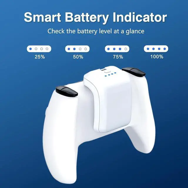 Alt view image 3 of 7 - BONAEVER 2X 3000mAh PS5 Controller External Battery Pack, PS5 Replacement Battery Extender for Sony PlayStation 5 DualSense LIP1708 CFI-ZCT1W Controller with USB-C Charging Cable