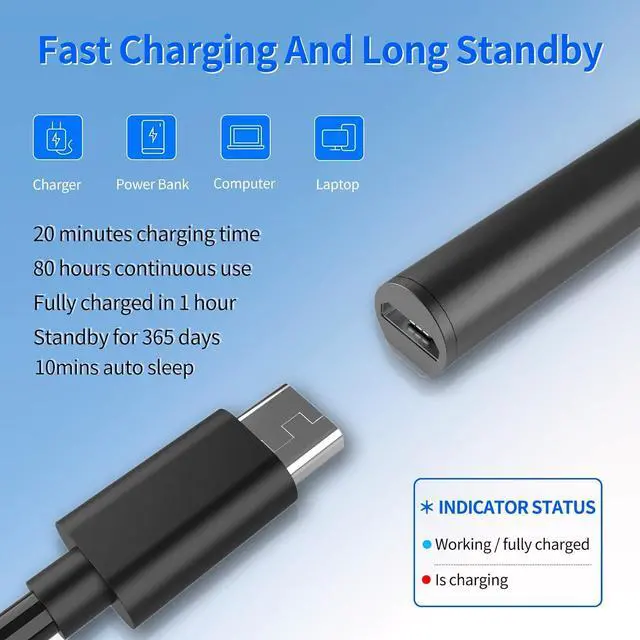 Alt view image 4 of 6 - BONAEVER Stylus Pen for ASUS Transformer/Mini/ASUS Zenbook Flip/Pro/ASUS Vivobook Flip/Pro/Duo/ASUS Notebook, Rechargeable MPP 2.0 Tilt Active Pen with 4096 Pressure Sensitivity, Palm Rejection Black