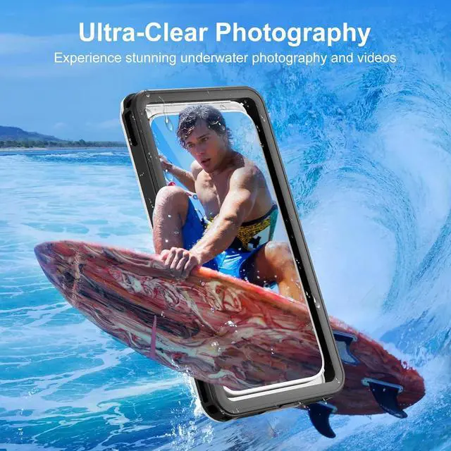Alt view image 4 of 7 - BONAEVER Waterproof Phone Case, Underwater Phone Case for Snorkeling, Universal IPX8 Diving Case with Lanyard Up to 6.9" for Phone 16/15/14/13/12 Pro Max, Galaxy S25/S24/S23/S22/Google/Moto