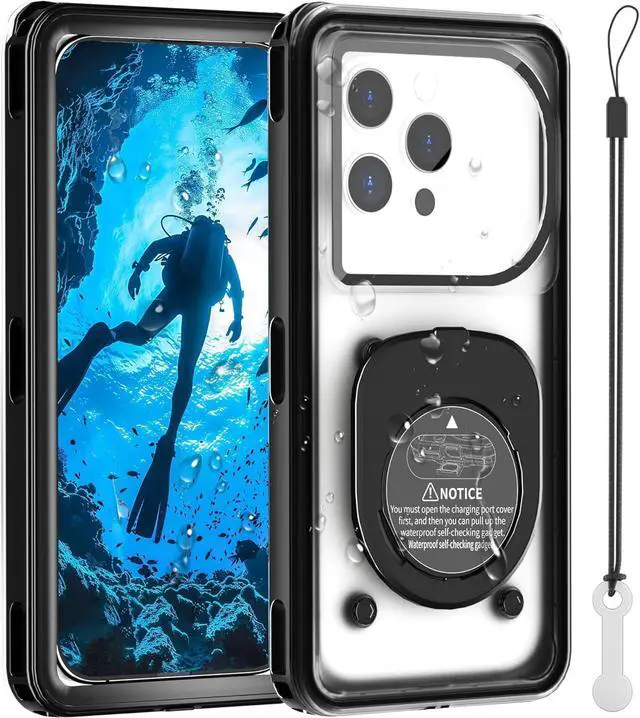 Main image of BONAEVER Waterproof Phone Case, Underwater Phone Case for Snorkeling, Universal IPX8 Diving Case with Lanyard Up to 6.9" for Phone 16/15/14/13/12 Pro Max, Galaxy S25/S24/S23/S22/Google/Moto