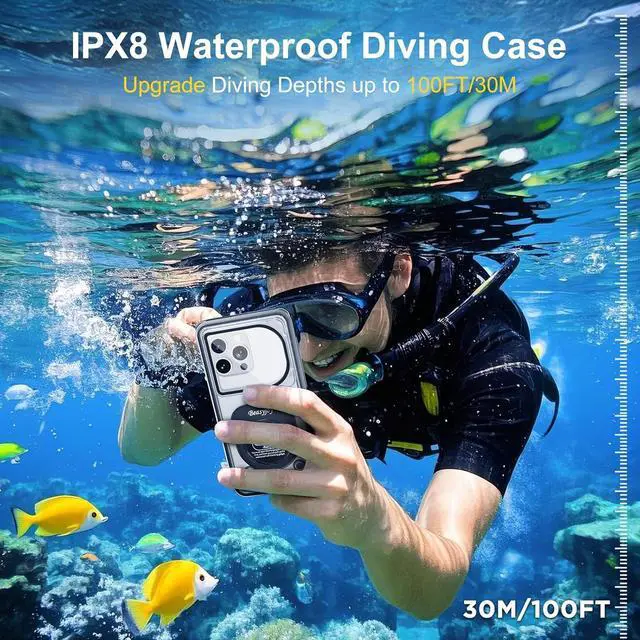 Alt view image 2 of 7 - BONAEVER Waterproof Phone Case, Underwater Phone Case for Snorkeling, Universal IPX8 Diving Case with Lanyard Up to 6.9" for Phone 16/15/14/13/12 Pro Max, Galaxy S25/S24/S23/S22/Google/Moto