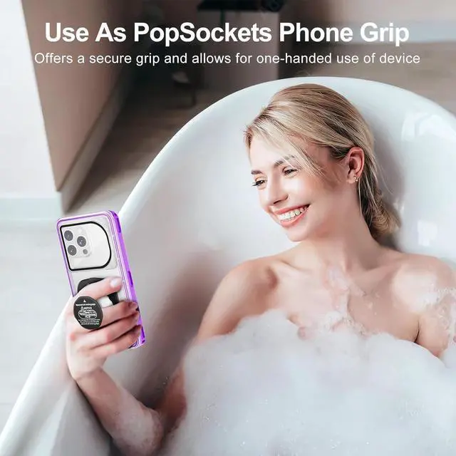 Alt view image 7 of 7 - BONAEVER Waterproof Phone Case, Underwater Phone Case for Snorkeling, Universal IPX8 Diving Case with Lanyard Up to 6.9" for Phone 16/15/14/13/12 Pro Max, Galaxy S25/S24/S23/S22/Google/Moto Purple