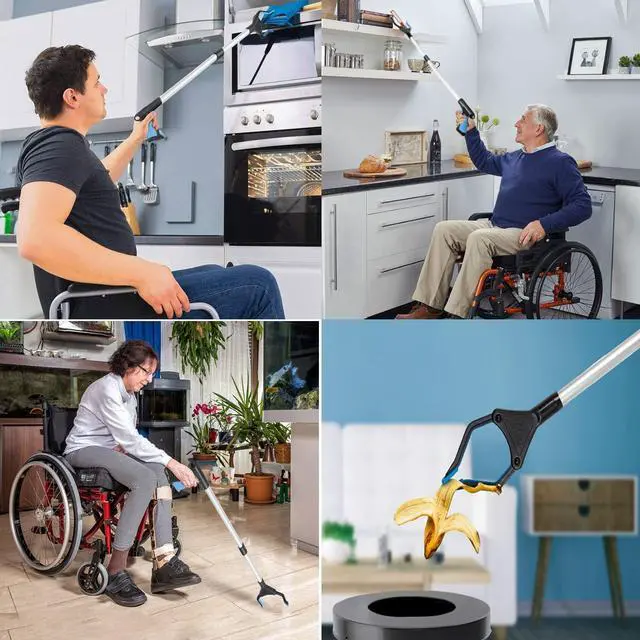 Alt view image 3 of 7 - BONAEVER 2-Pack Grabber Tool, 32" Long Reacher Grabber Pickup Tool, Trash Picker Grabber for Elderly Grab It Reaching Tool, Garbage Picker Upper Grabber, Litter Pick Up Grab Tool, Claw Grabber