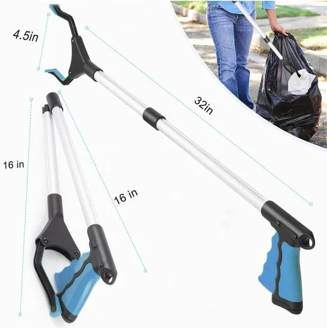 Alt view image 2 of 7 - BONAEVER 2-Pack Grabber Tool, 32" Long Reacher Grabber Pickup Tool, Trash Picker Grabber for Elderly Grab It Reaching Tool, Garbage Picker Upper Grabber, Litter Pick Up Grab Tool, Claw Grabber