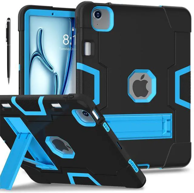 Main image of WERLEO Case for iPad Air 11 inch M3 2025 / iPad Air 11 M2 2024 with Pencil Holder Heavy Duty Rugged Protective Cover with Kickstand Stylus Pen Blue