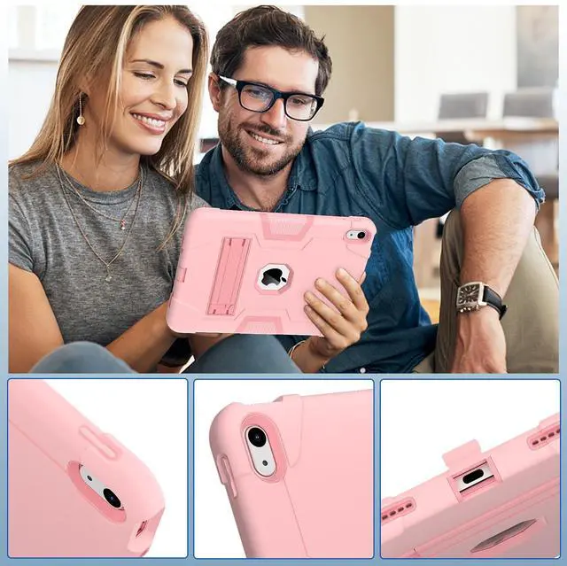 Alt view image 7 of 7 - BONAEVER Case for iPad 11 inch (A16) 2025 / 10th Generation 10.9 inch 2022, iPad 11th / 10th Case with Pencil Holder Heavy Duty Rugged Protective Cover with Kickstand Stylus Pen Rose Gold
