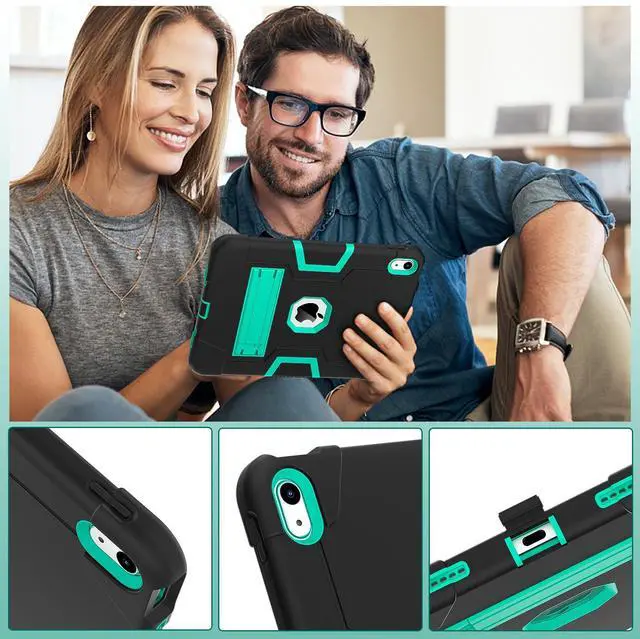 Alt view image 7 of 7 - BONAEVER Case for iPad 11 inch (A16) 2025 / 10th Generation 10.9 inch 2022, iPad 11th / 10th Case with Pencil Holder Heavy Duty Rugged Protective Cover with Kickstand Stylus Pen Green