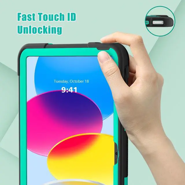 Alt view image 6 of 7 - BONAEVER Case for iPad 11 inch (A16) 2025 / 10th Generation 10.9 inch 2022, iPad 11th / 10th Case with Pencil Holder Heavy Duty Rugged Protective Cover with Kickstand Stylus Pen Green