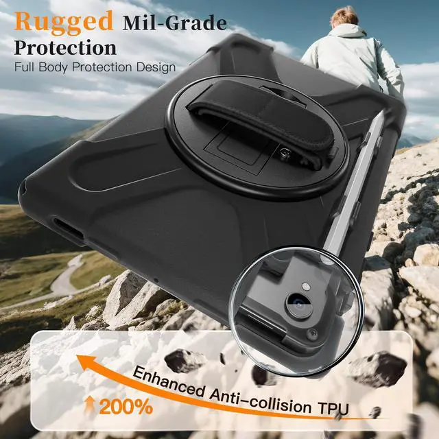 Alt view image 2 of 7 - BONAEVER Case for Samsung Galaxy Tab S11 11 Inch 2025 Model SM-X736/ SM-X730/ SM-X736B with Screen Protector Pencil Holder [360 Rotating Hand Strap] & Stand, ShockProof Protective Cover